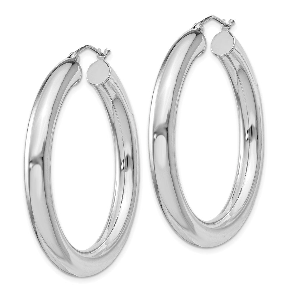 Sterlingsilber Rhodiniert 5mm Rund Creolen