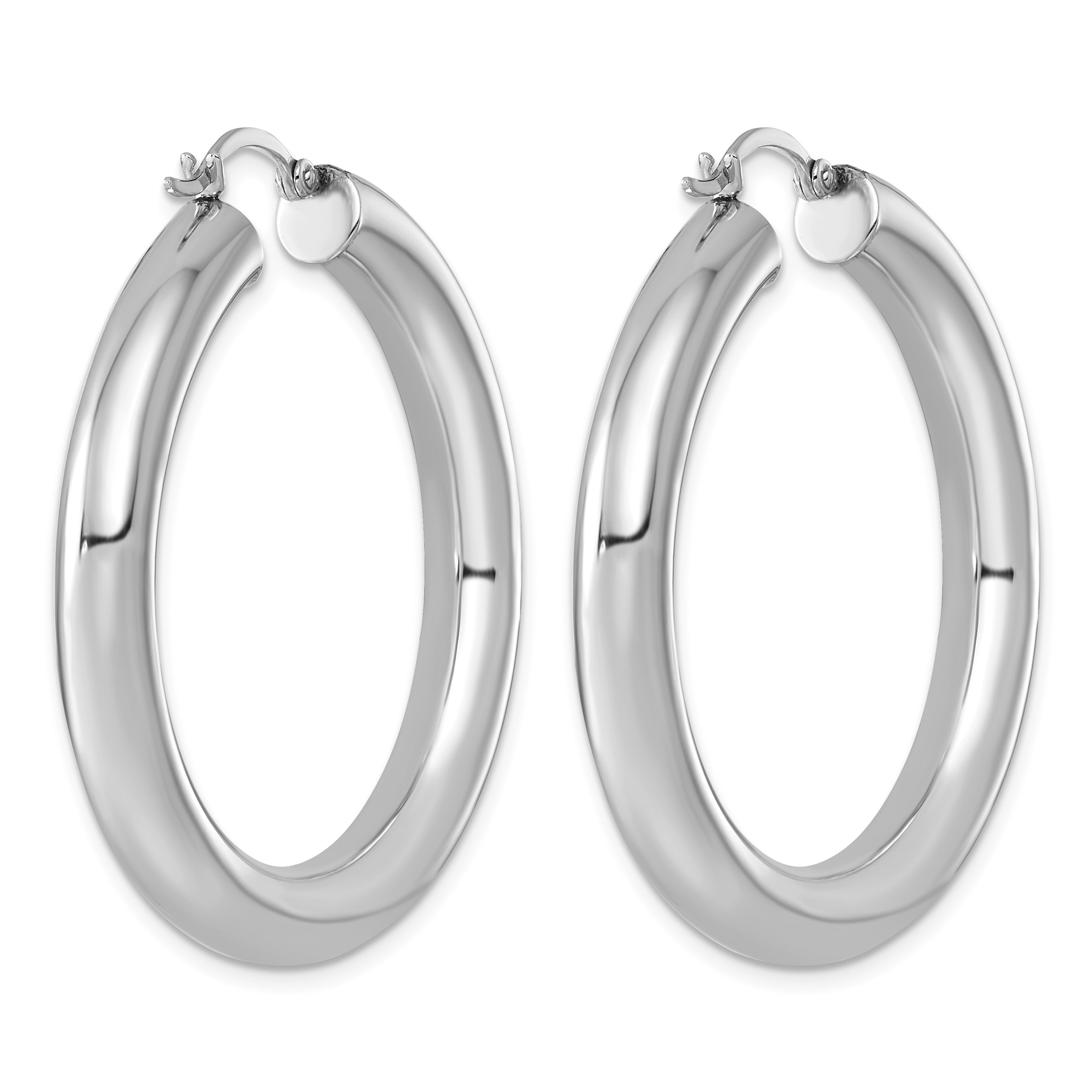 Sterlingsilber Rhodiniert 5mm Rund Creolen