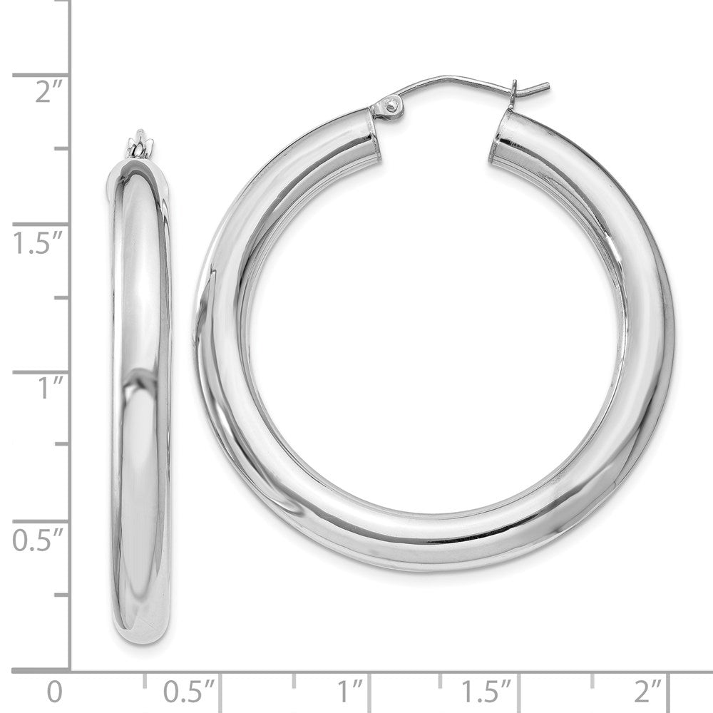 Sterlingsilber Rhodiniert 5mm Rund Creolen