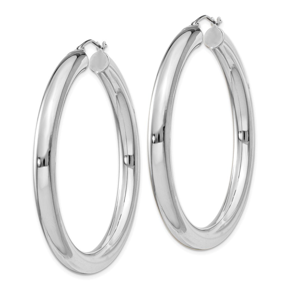 Sterlingsilber Rhodiniert 5mm Rund Creolen