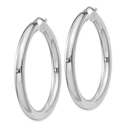 Sterlingsilber Rhodiniert 5mm Rund Creolen