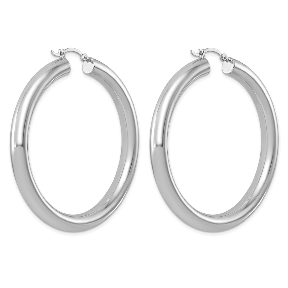 Sterlingsilber Rhodiniert 5mm Rund Creolen