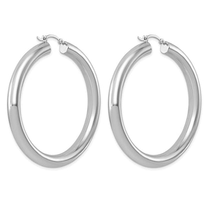 Sterlingsilber Rhodiniert 5mm Rund Creolen