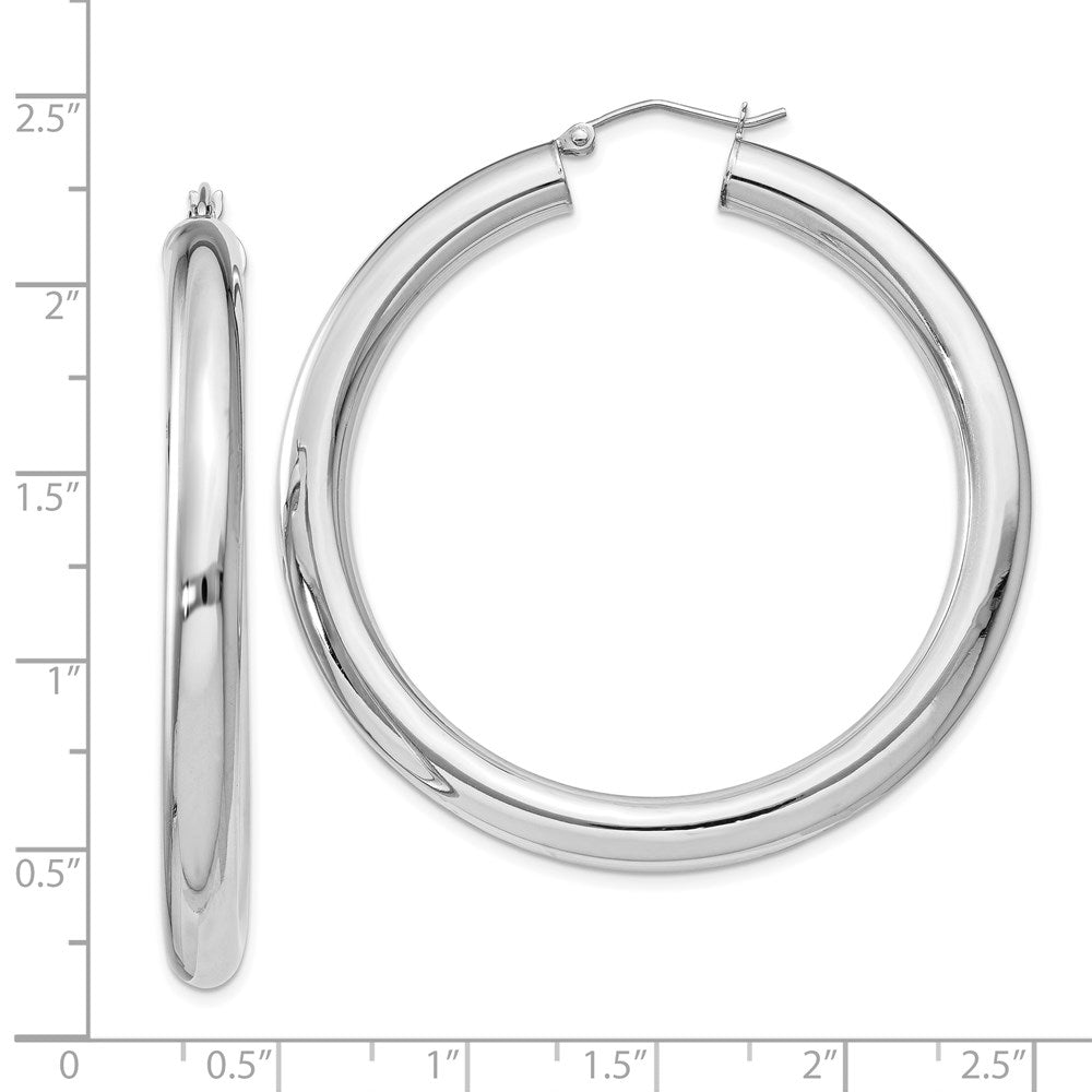 Sterlingsilber Rhodiniert 5mm Rund Creolen