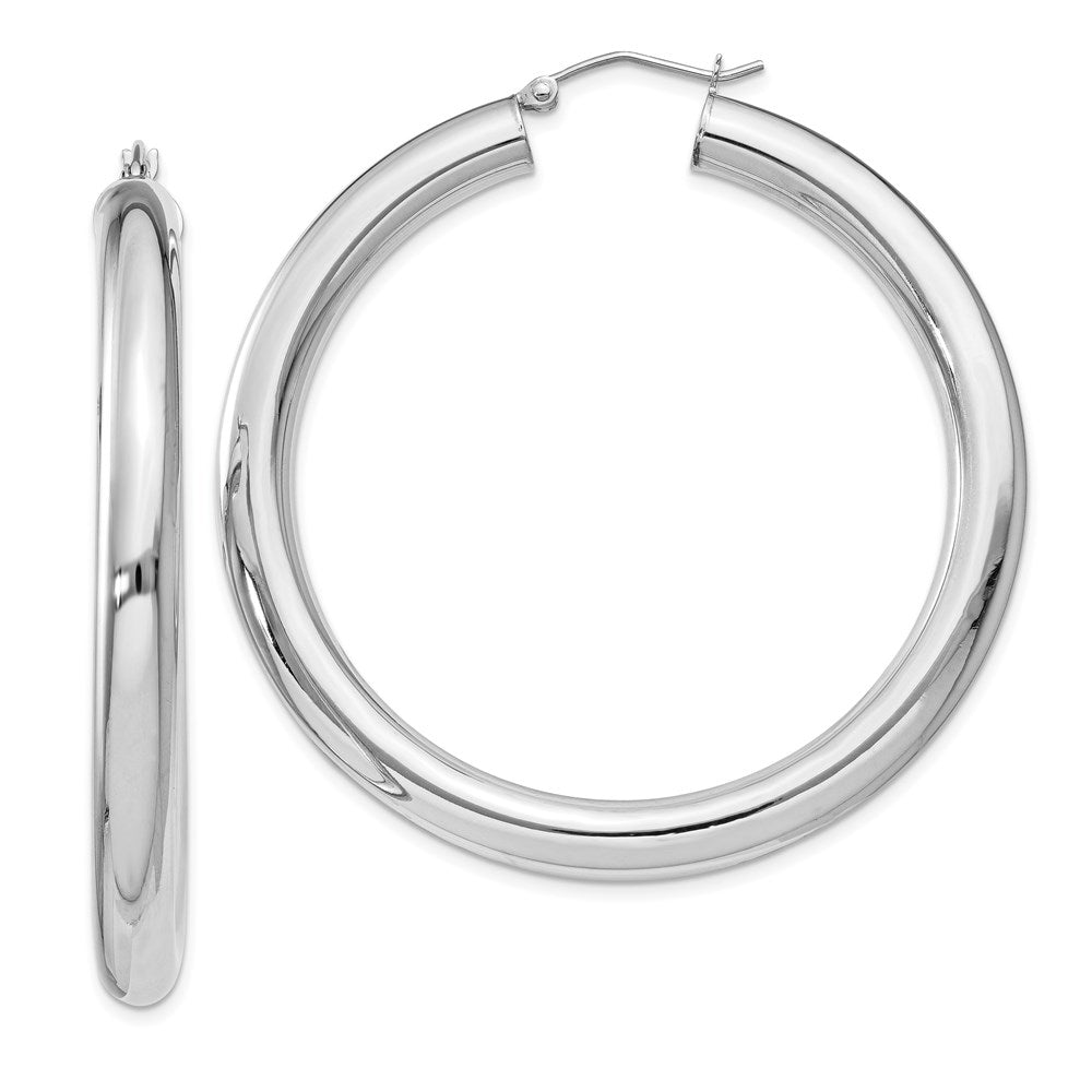 Sterlingsilber Rhodiniert 5mm Rund Creolen