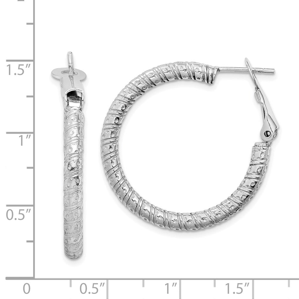 Sterlingsilber Rhodiniert 3.25x30mm Omega Rückseite Creolen