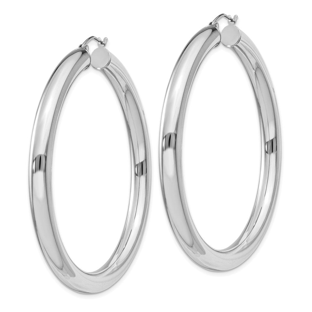 Sterlingsilber Rhodiniert 5mm Rund Creolen