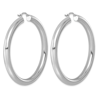 Sterlingsilber Rhodiniert 5mm Rund Creolen