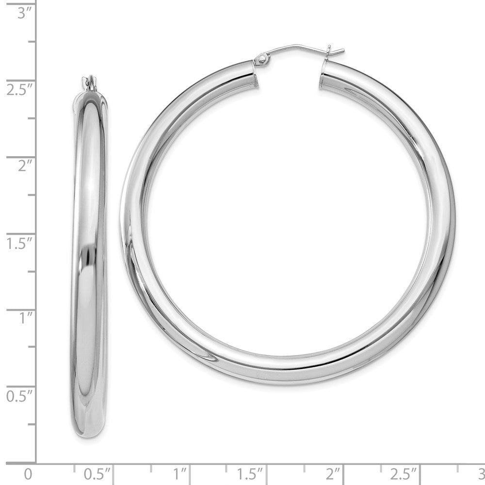Sterlingsilber Rhodiniert 5mm Rund Creolen