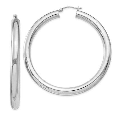 Sterlingsilber Rhodiniert 5mm Rund Creolen
