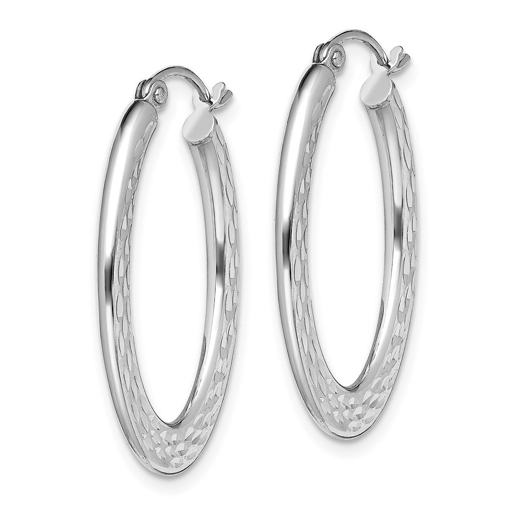 Sterlingsilber Rhodiniert Diamantiert Oval Creolen