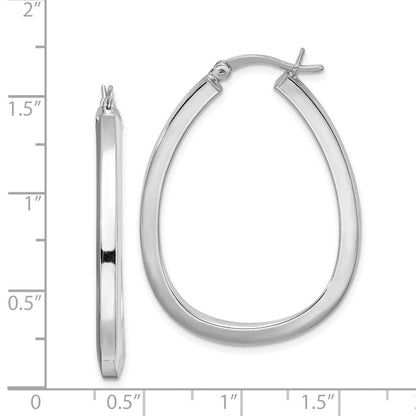 Sterlingsilber Rhodiniert Quadratisch Röhre 4mm Tropfen Creolen