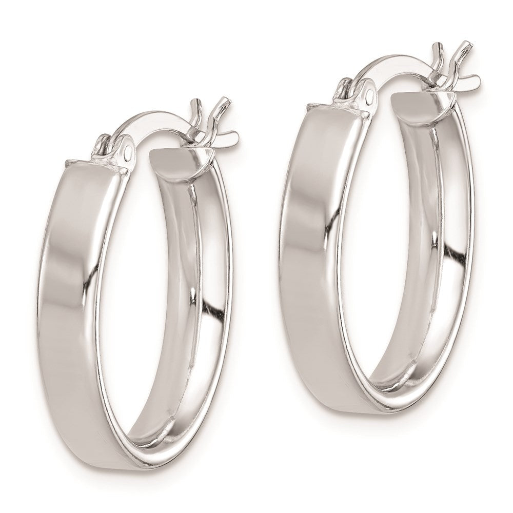 Sterlingsilber Rhodiniert Poliert 5mm Oval Creolen
