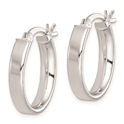 Sterlingsilber Rhodiniert Poliert 5mm Oval Creolen