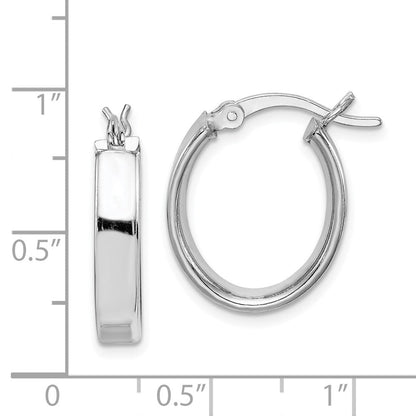 Sterlingsilber Rhodiniert Poliert 5mm Oval Creolen