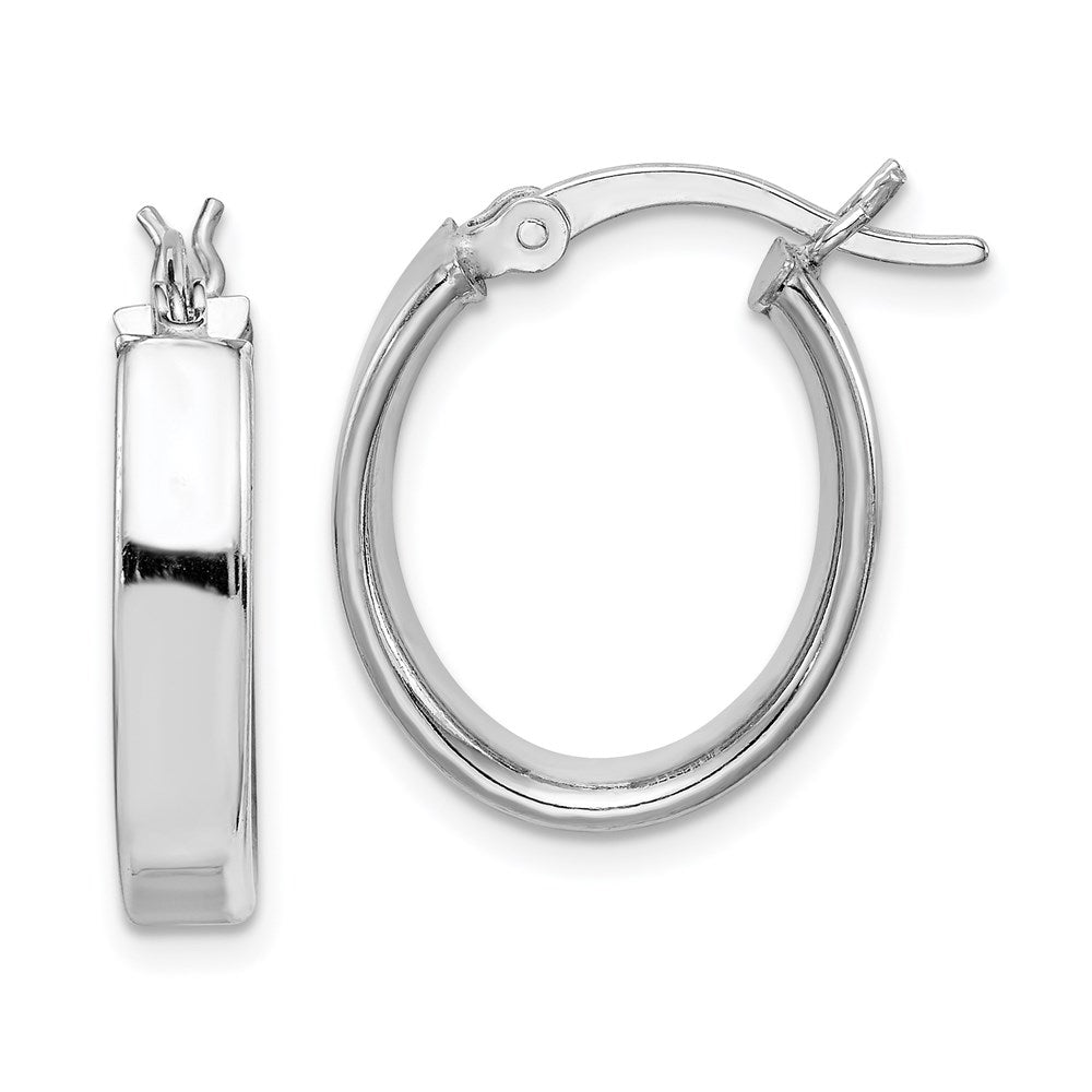 Sterlingsilber Rhodiniert Poliert 5mm Oval Creolen