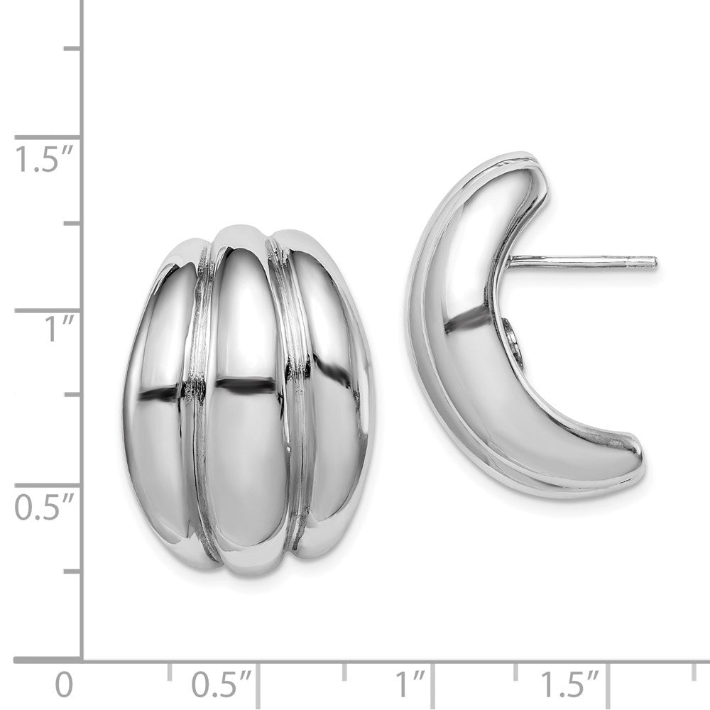 Sterlingsilber Poliert Rhodiniert Hohl Ohrstecker