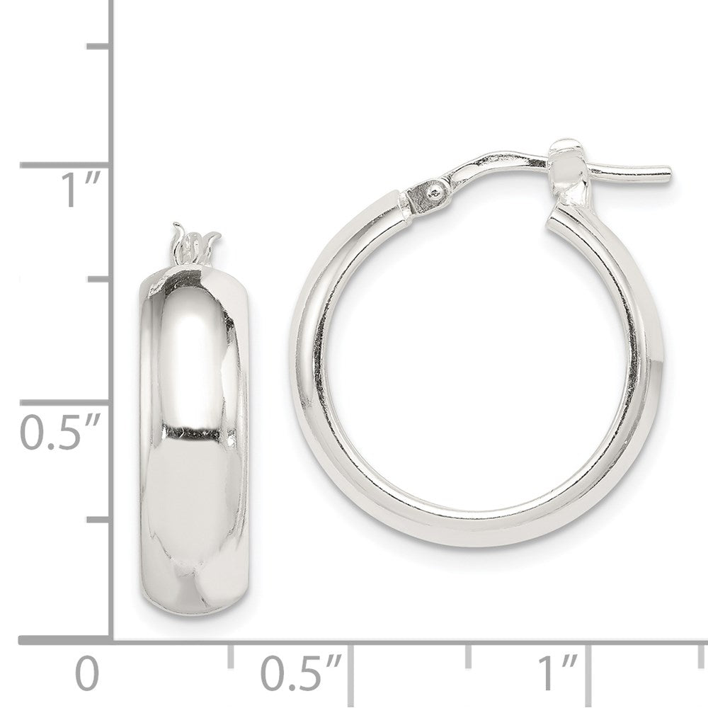Sterlingsilber Poliert 6mm Rund Creolen