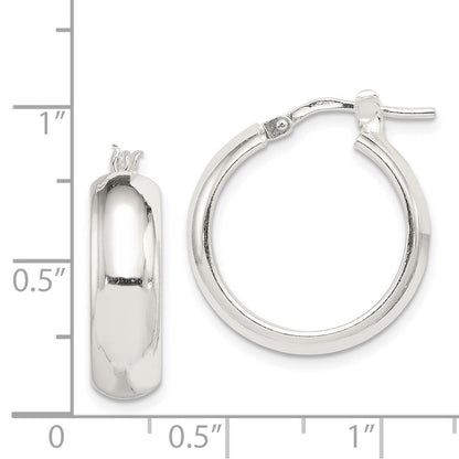 Sterlingsilber Poliert 6mm Rund Creolen