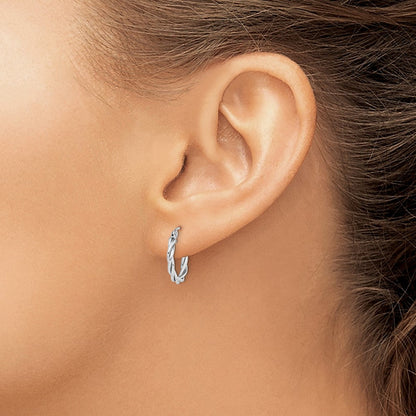 Sterlingsilber Rhodiniert 2mm Gedreht Creolen