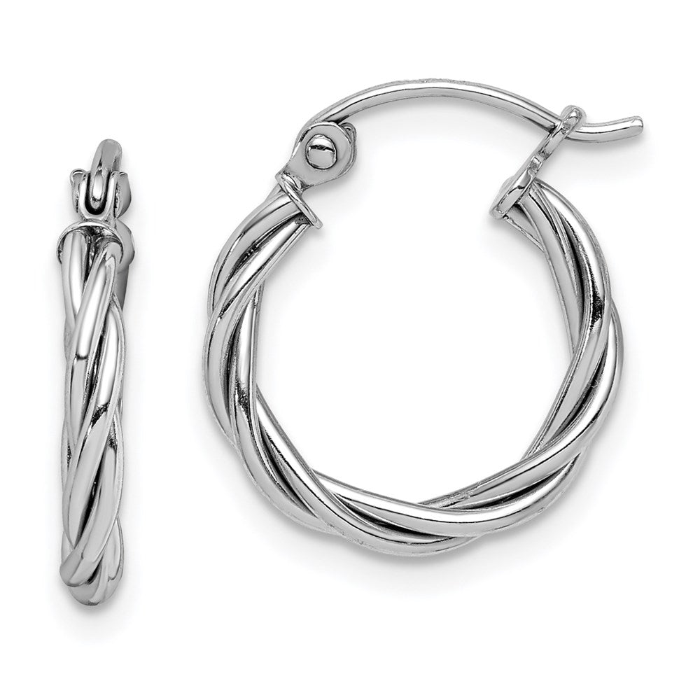 Sterlingsilber Rhodiniert 2mm Gedreht Creolen
