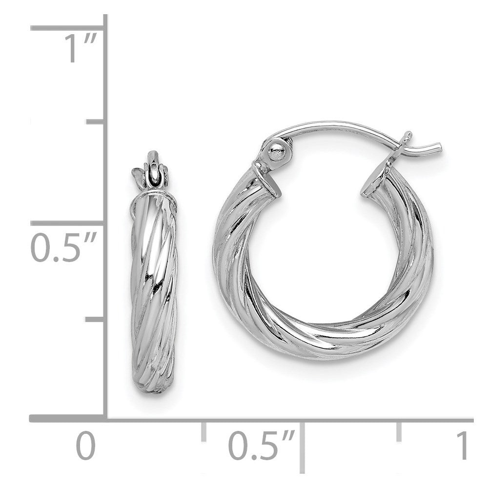 Sterlingsilber Rhodiniert 2.7x15mm Gedreht Creolen