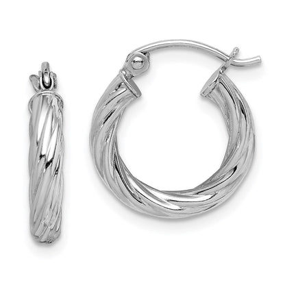 Sterlingsilber Rhodiniert 2.7x15mm Gedreht Creolen