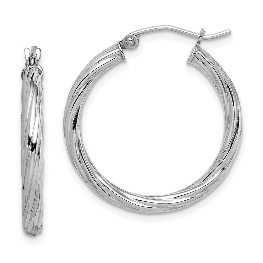 Sterlingsilber Rhodiniert 2.7x25mm Gedreht Creolen