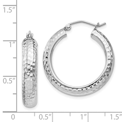 Sterlingsilber Rhodiniert Diamantiert 5x25mm Creolen