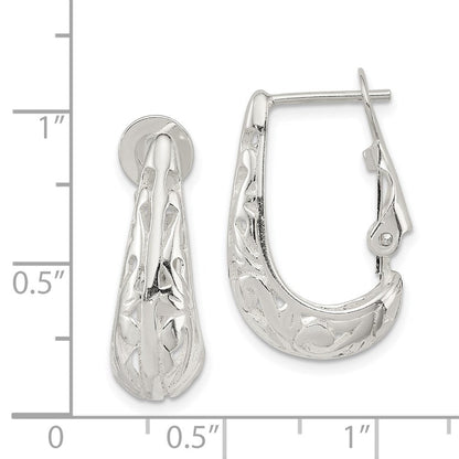 Sterlingsilber Poliert & Filigran Omega Rückseite J- Creolen