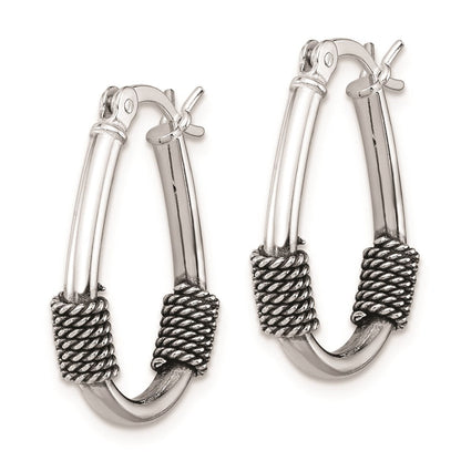 Sterlingsilber Antikisiert Oval Creolen