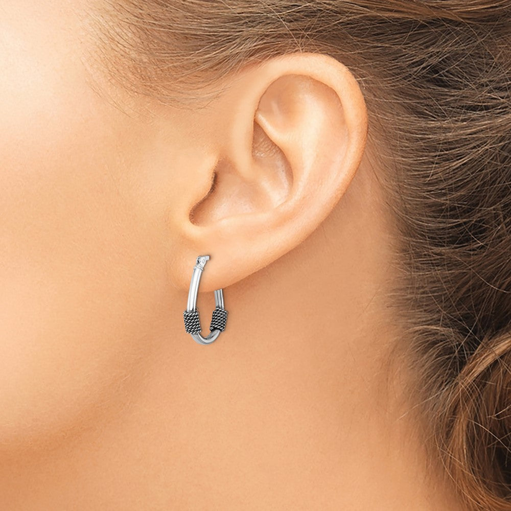 Sterlingsilber Antikisiert Oval Creolen