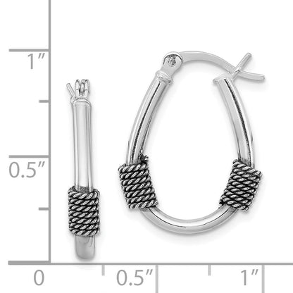 Sterlingsilber Antikisiert Oval Creolen