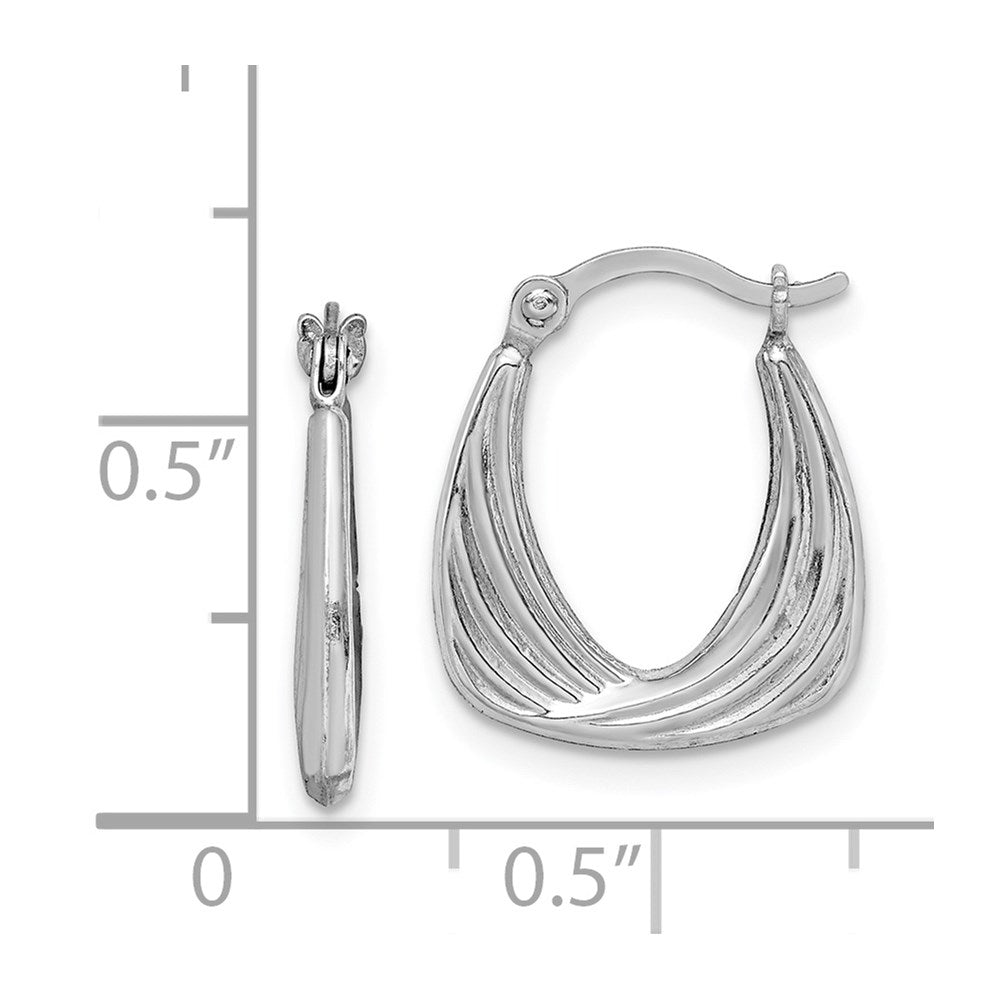 Sterlingsilber Rhodiniert Hohl Creolen
