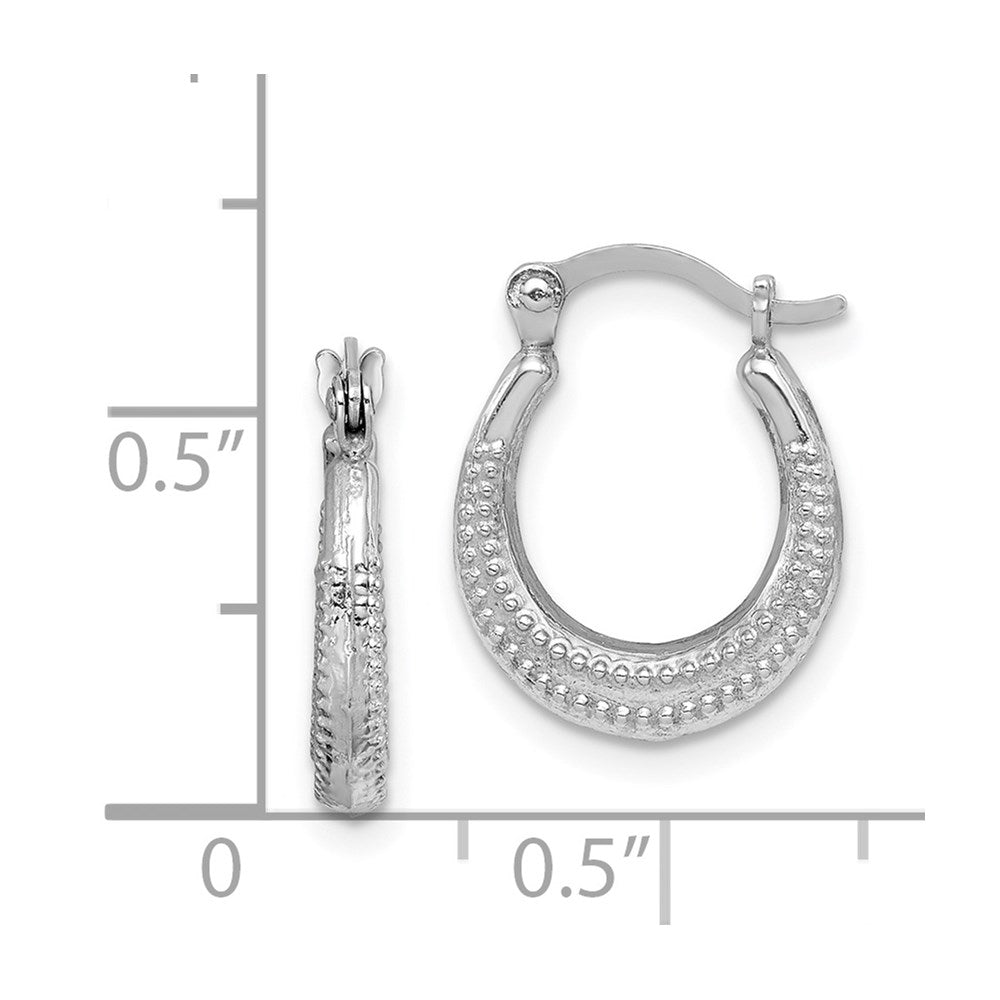 Sterlingsilber Rhodiniert Strukturiert Hohl Creolen