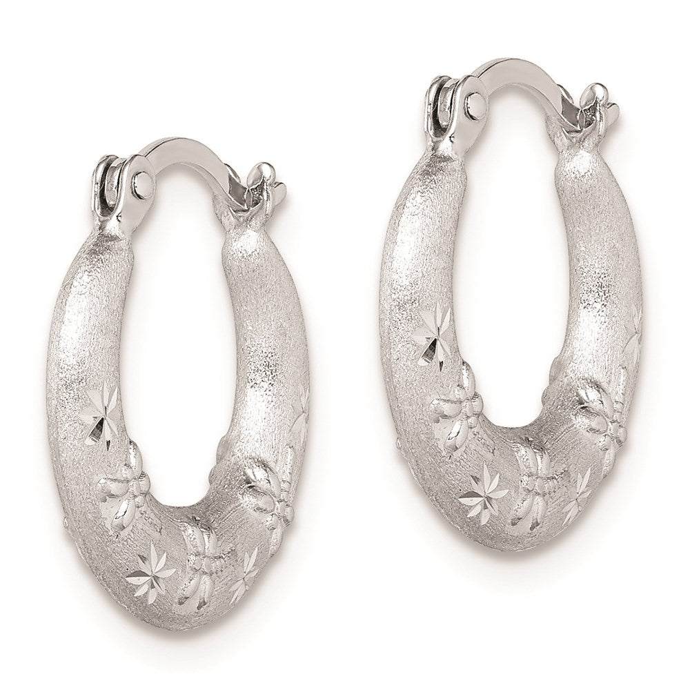 Sterlingsilber Rhodiniert Diamantiert Creolen