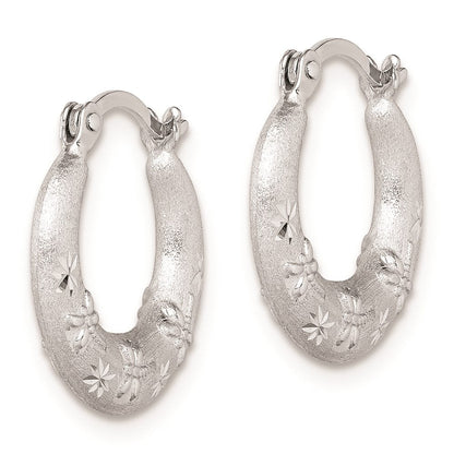 Sterlingsilber Rhodiniert Diamantiert Creolen