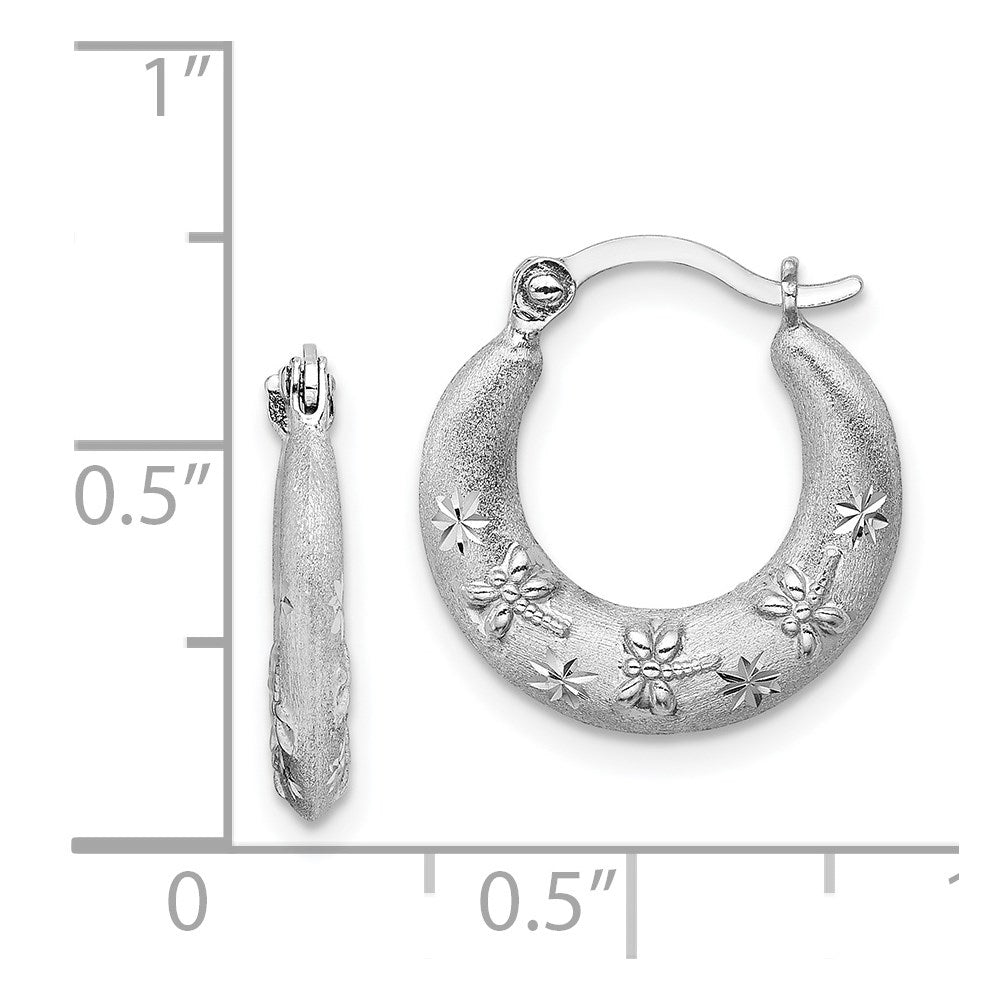 Sterlingsilber Rhodiniert Diamantiert Creolen