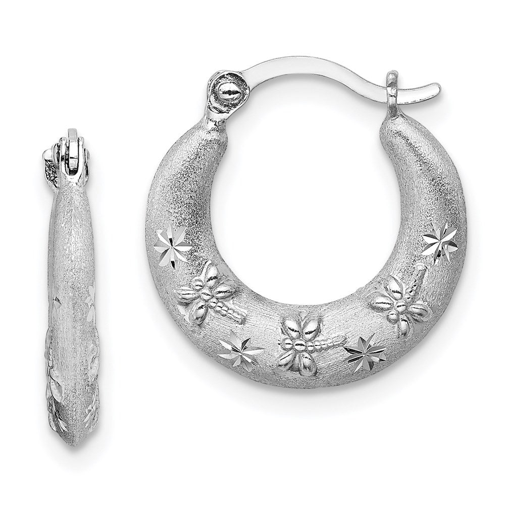 Sterlingsilber Rhodiniert Diamantiert Creolen