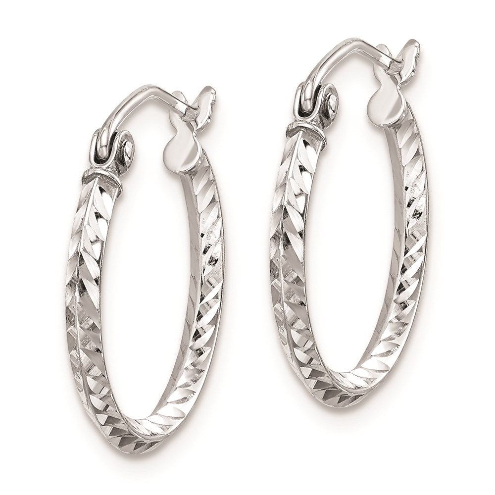 Sterlingsilber Rhodiniert Diamantiert Creolen