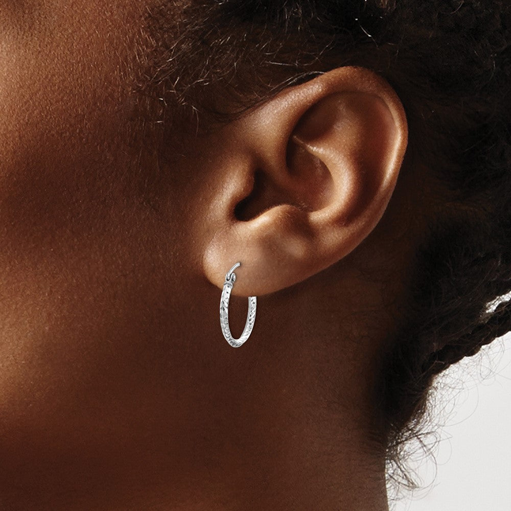 Sterlingsilber Rhodiniert Diamantiert Creolen