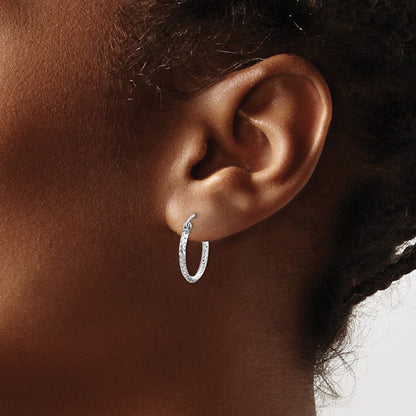 Sterlingsilber Rhodiniert Diamantiert Creolen
