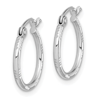 Sterlingsilber Rhodiniert Diamantiert Creolen
