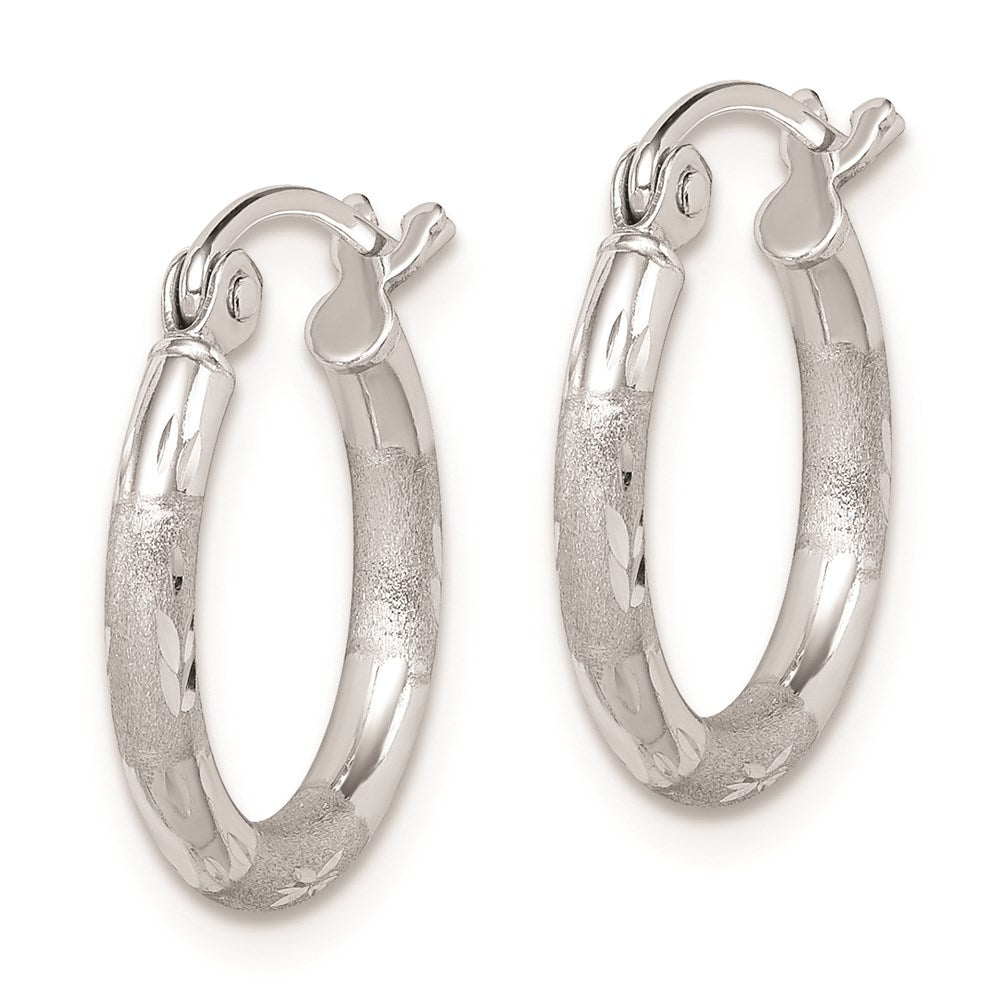 Sterlingsilber Rhodiniert Diamantiert Creolen