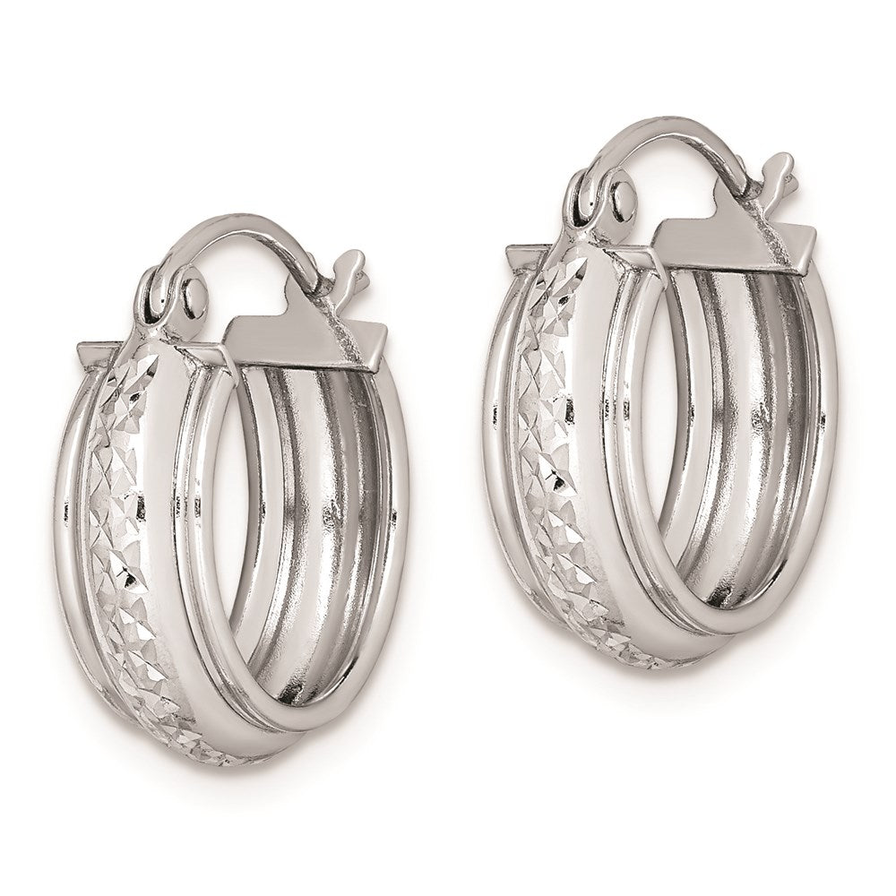 Sterlingsilber Rhodiniert Diamantiert 5mm Rund Creolen
