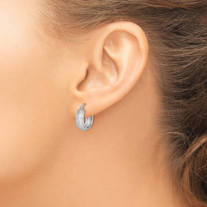 Sterlingsilber Rhodiniert Diamantiert 5mm Rund Creolen