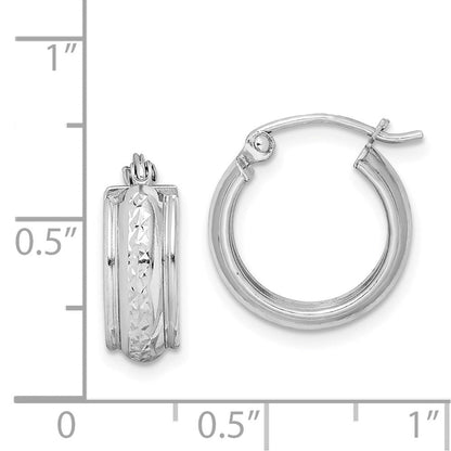 Sterlingsilber Rhodiniert Diamantiert 5mm Rund Creolen