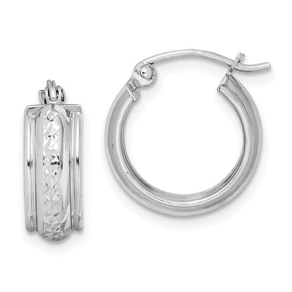 Sterlingsilber Rhodiniert Diamantiert 5mm Rund Creolen
