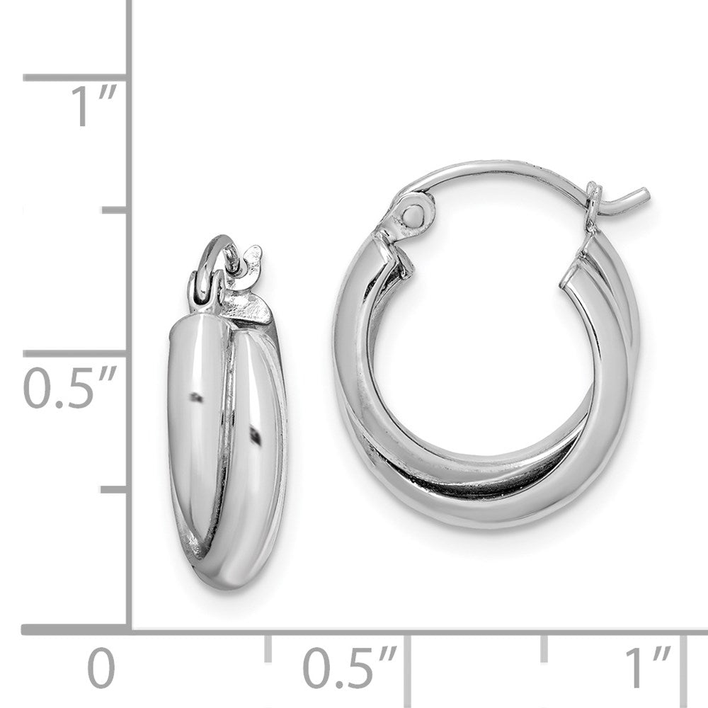 Sterlingsilber Rhodiniert Doppelt Creolen