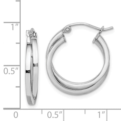 Sterlingsilber Rhodiniert Doppelt Creolen